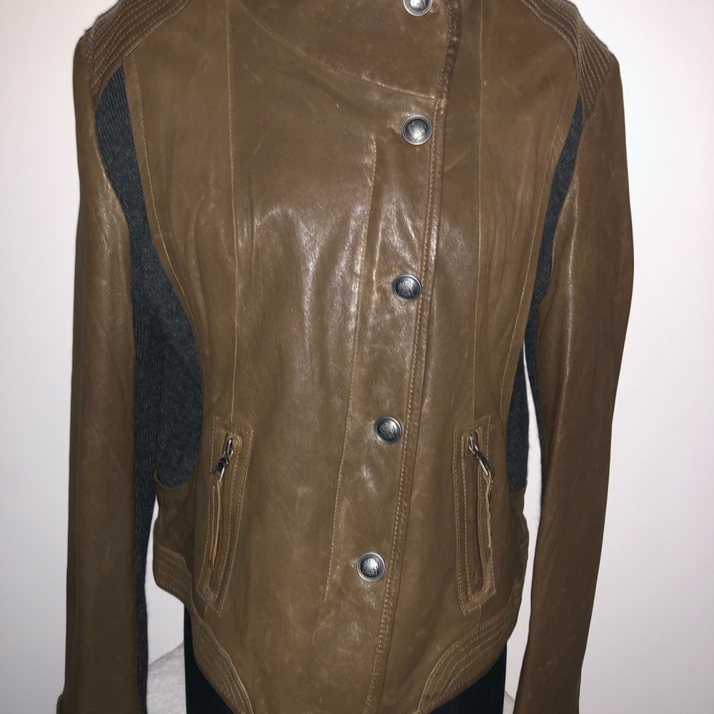 Via Sliga leather/wool jacket brown XL